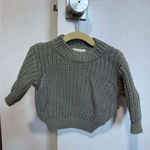 Quincy Mae Baby Knit Sweater - Gray